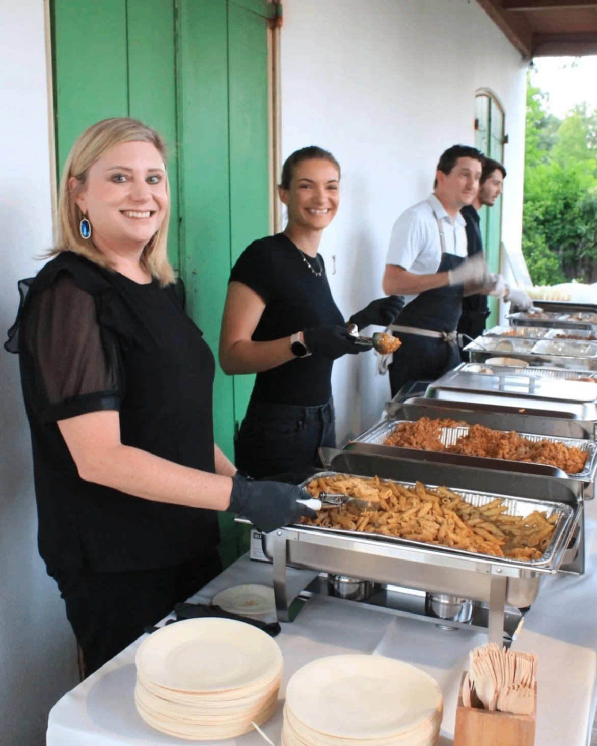 Staffing team serving at an event